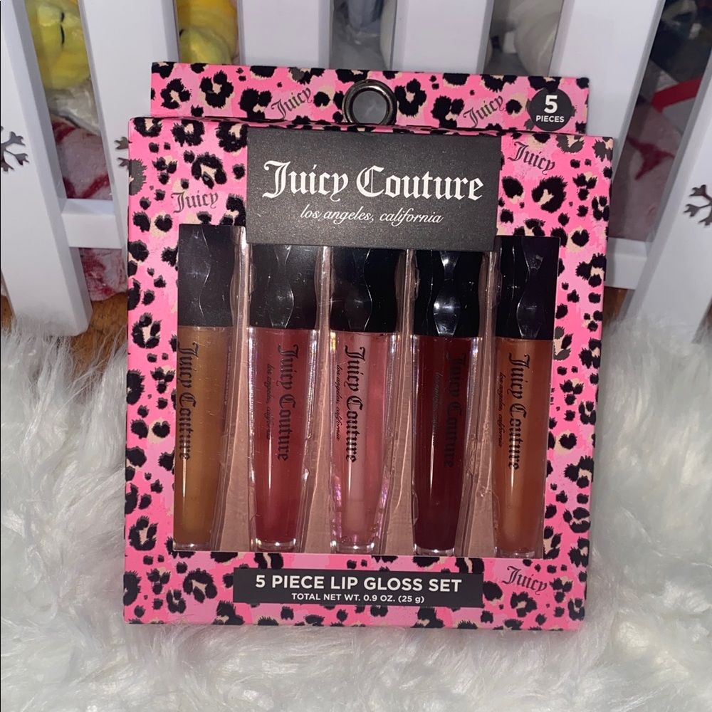 Juicy Couture Pink Leopard 5 Piece Lip Gloss Set